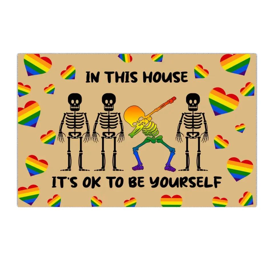 4 Styles! "Everyone Is Welcome Here" LGBTQ+ Pride Doormat - Image 2
