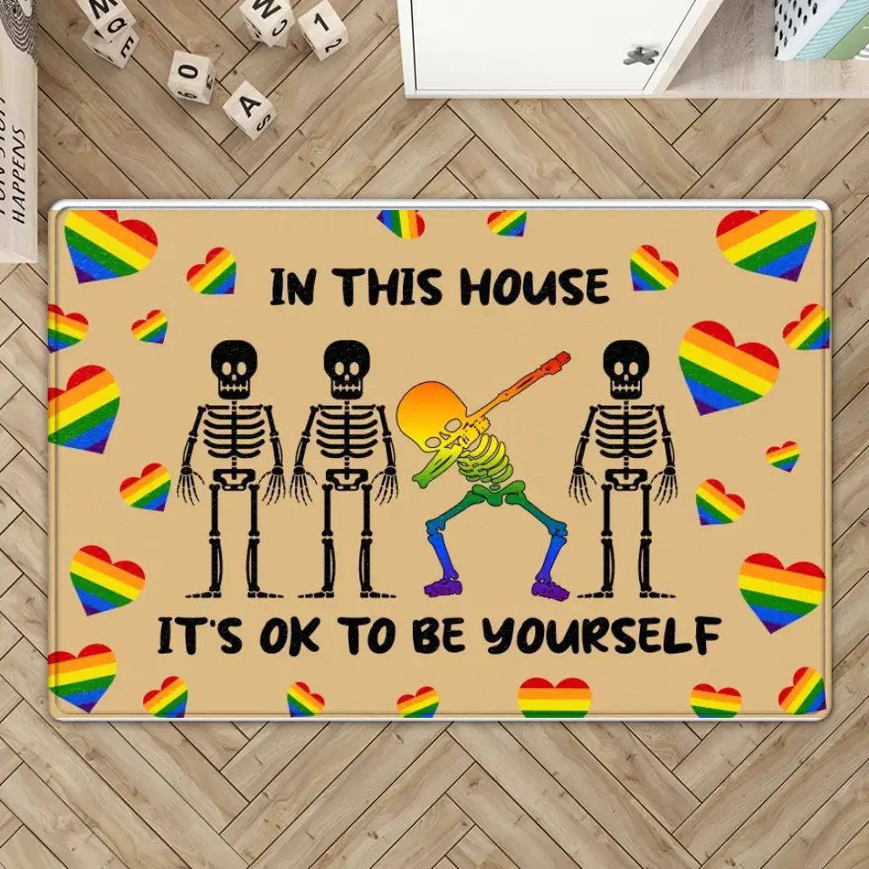4 Styles! "Everyone Is Welcome Here" LGBTQ+ Pride Doormat - Image 3