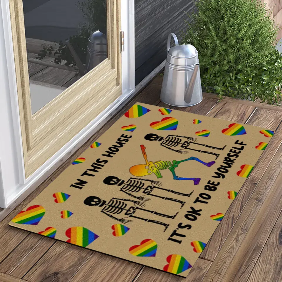 4 Styles! "Everyone Is Welcome Here" LGBTQ+ Pride Doormat - Image 4