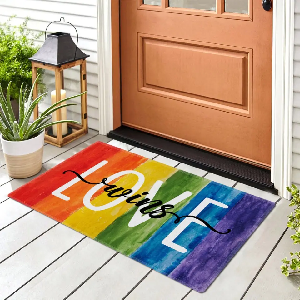 4 Styles! "Everyone Is Welcome Here" LGBTQ+ Pride Doormat - Image 6