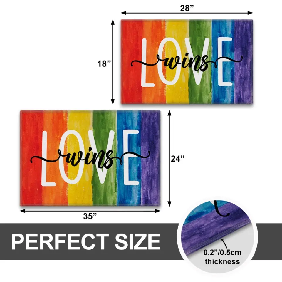 4 Styles! "Everyone Is Welcome Here" LGBTQ+ Pride Doormat - Image 7
