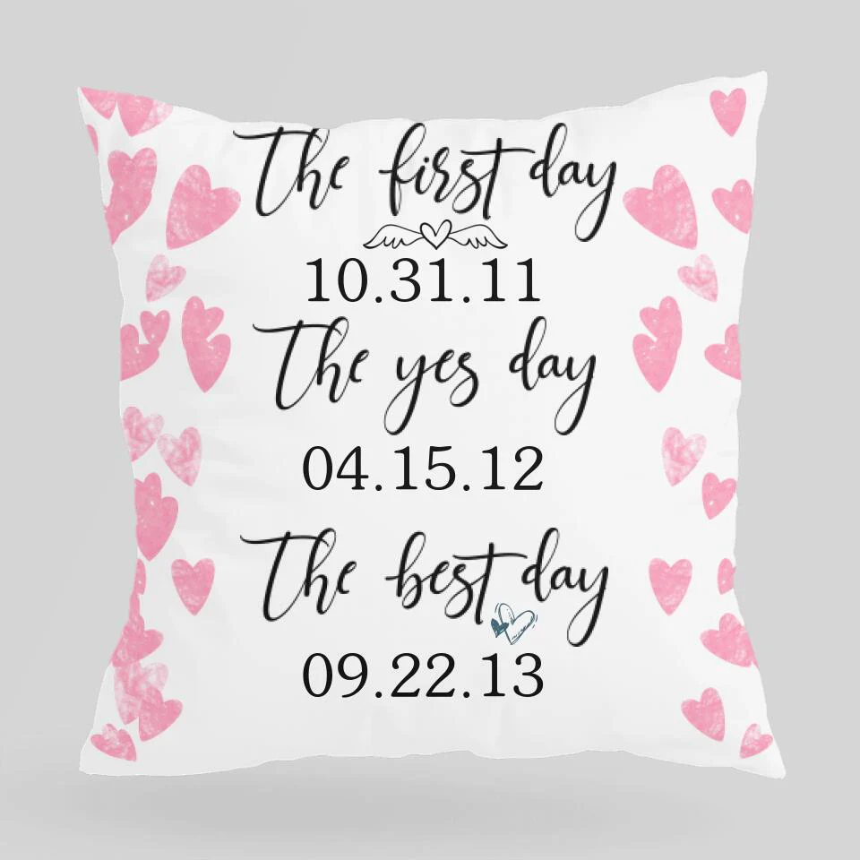 40th Wedding Anniversary Gift for Husband - Save The Date Canvas Pillow/ Anniversary Gift for Him/Her - 207HNTHPI446 - Image 2