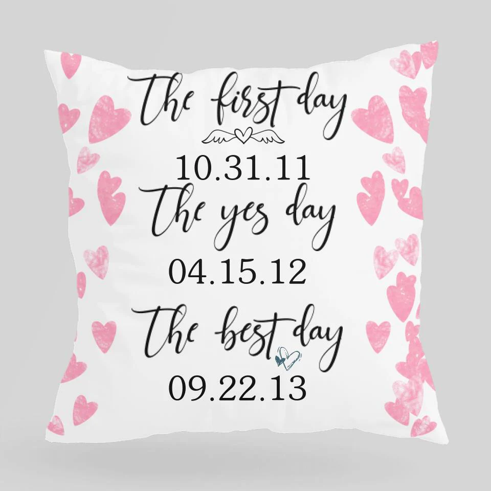 40th Wedding Anniversary Gift for Husband - Save The Date Canvas Pillow/ Anniversary Gift for Him/Her - 207HNTHPI446 - Image 3