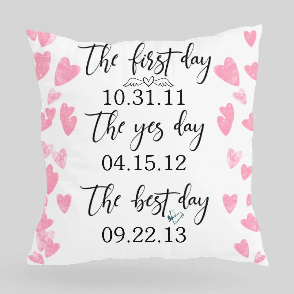 40th Wedding Anniversary Gift for Husband - Save The Date Canvas Pillow/ Anniversary Gift for Him/Her - 207HNTHPI446 - Image 4