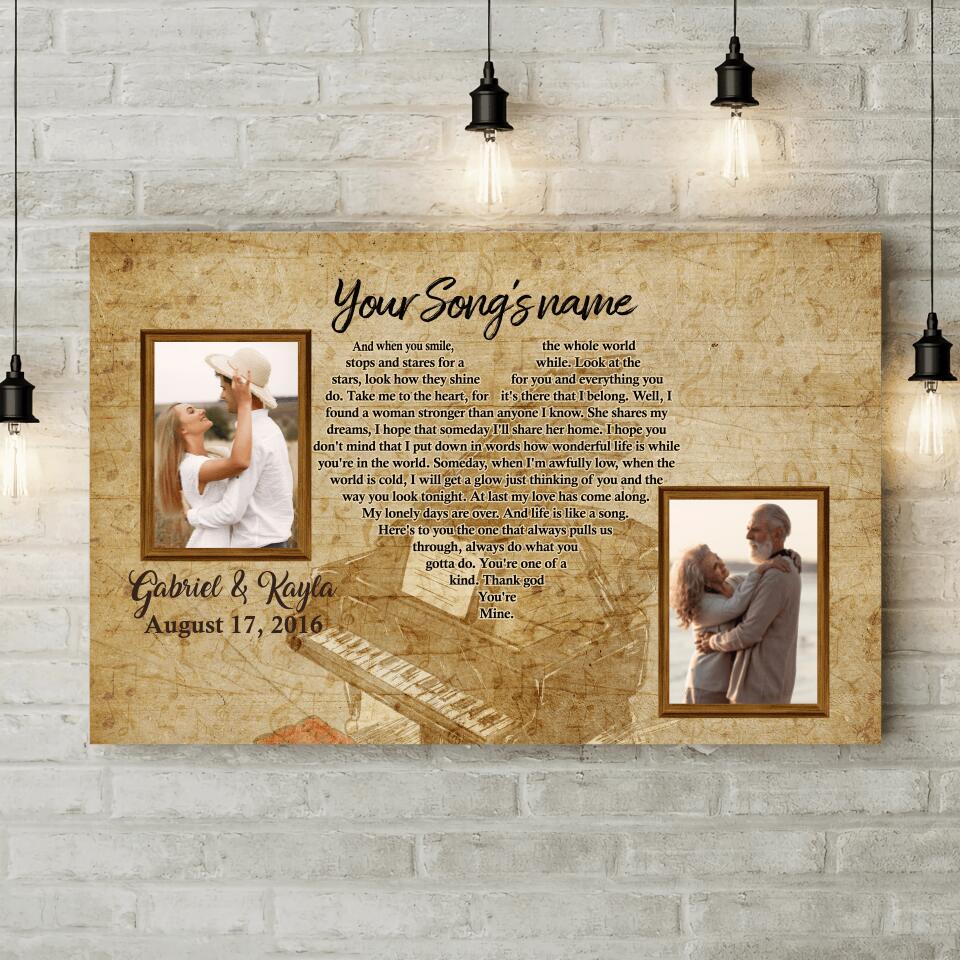 40th Wedding Favorite Song Lyrics Custom Canvas Poster Anniversary Gift For Couples - Image 4