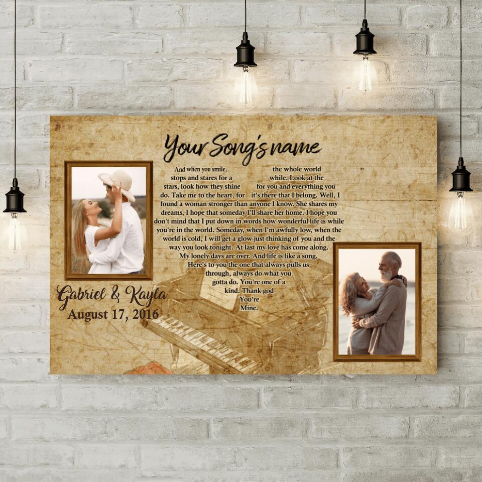 40th Wedding Favorite Song Lyrics Custom Canvas Poster Anniversary Gift For Couples - Image 5
