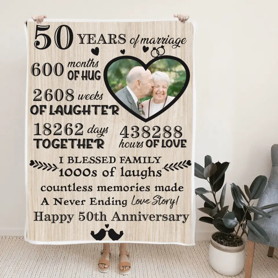 50 Years Anniversary - Personalized Blanket - Best 50th Anniversary Gifts - 208IHPTHBL005 - Image 3