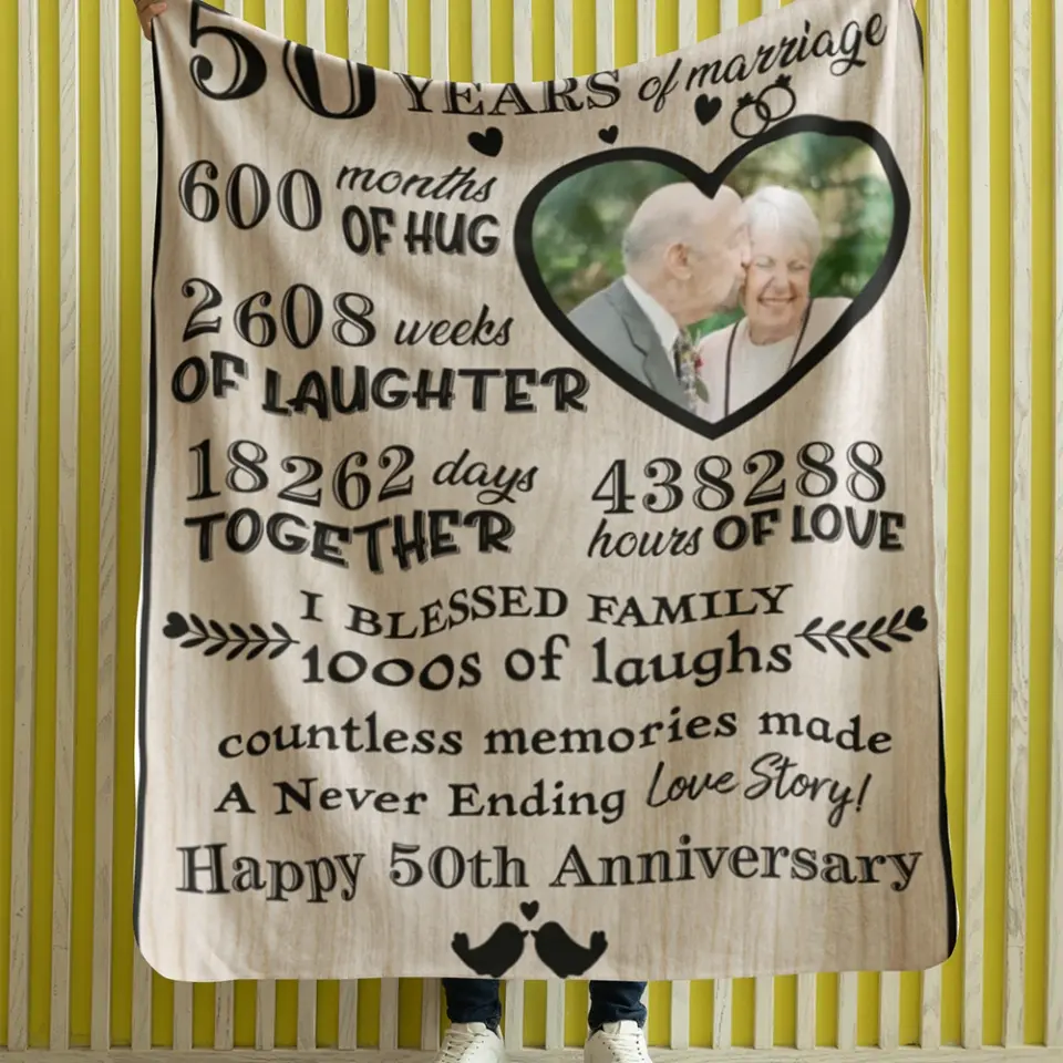 50 Years Anniversary - Personalized Blanket - Best 50th Anniversary Gifts - 208IHPTHBL005 - Image 4