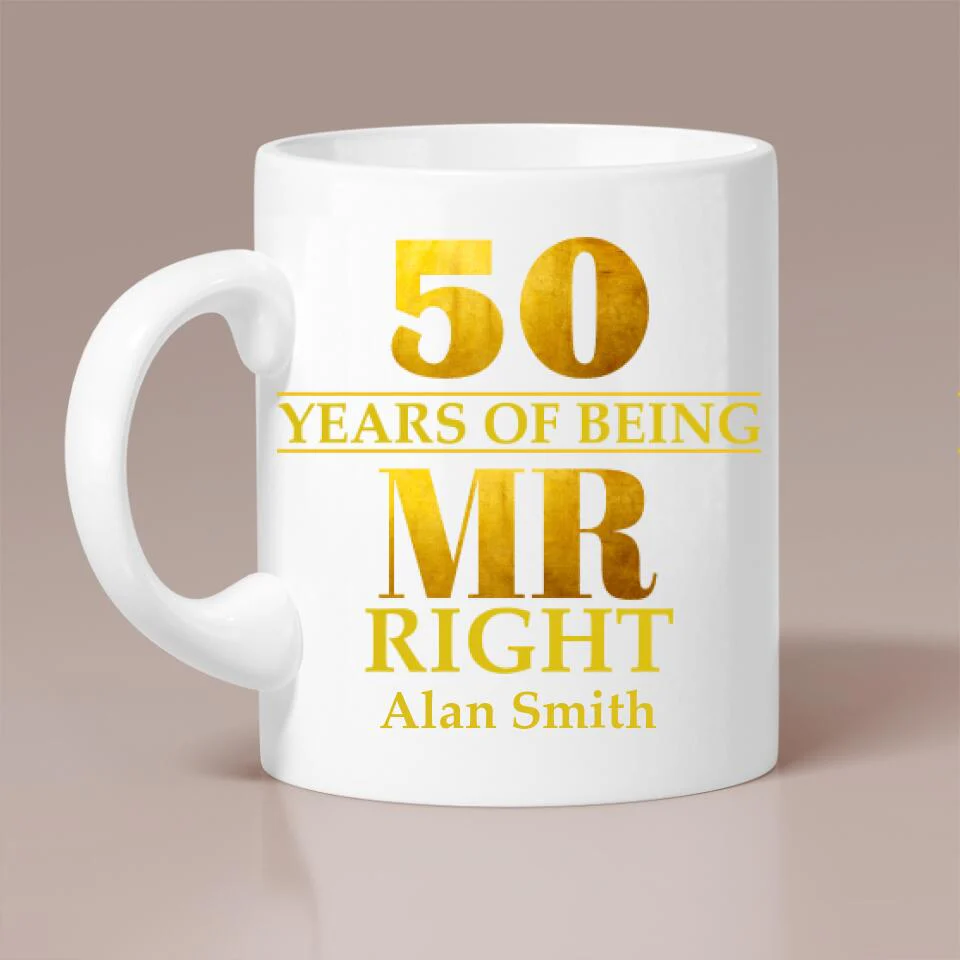 50 Years of Being Personalized White Mug