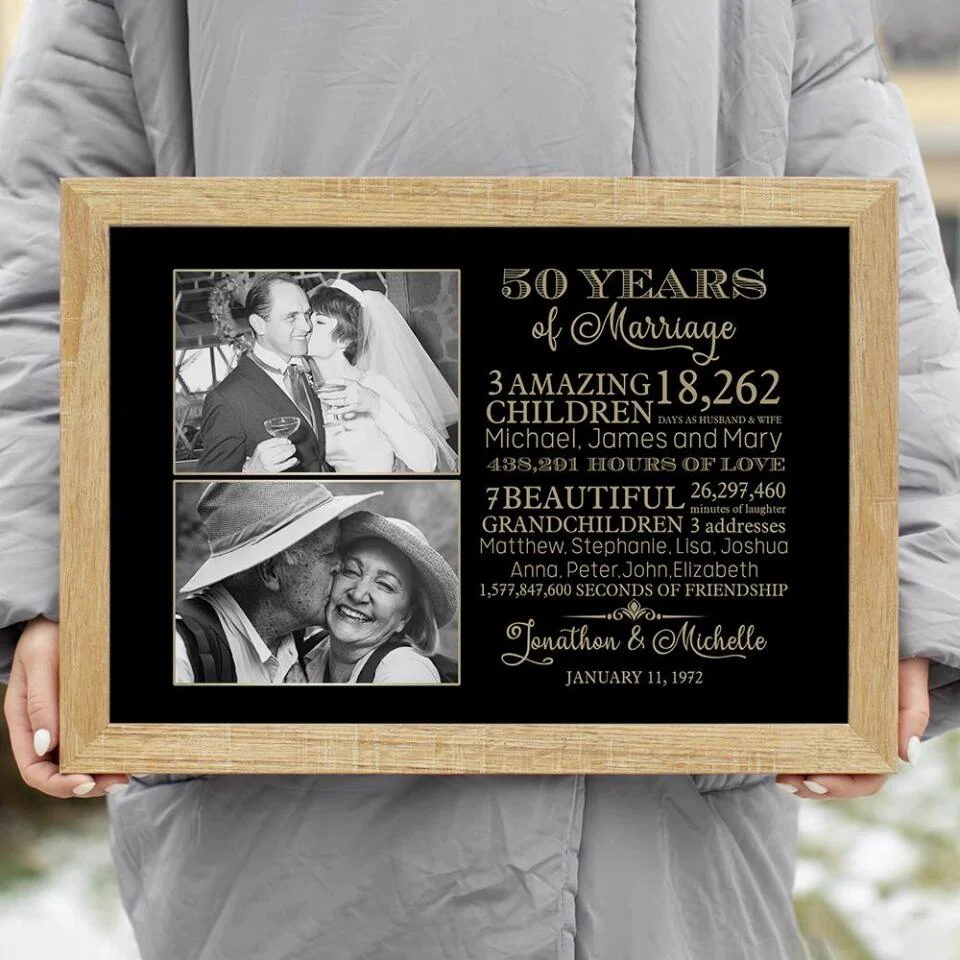50th Wedding Anniversary Custom Canvas Poster Anniversary Gift For Parents - Image 11