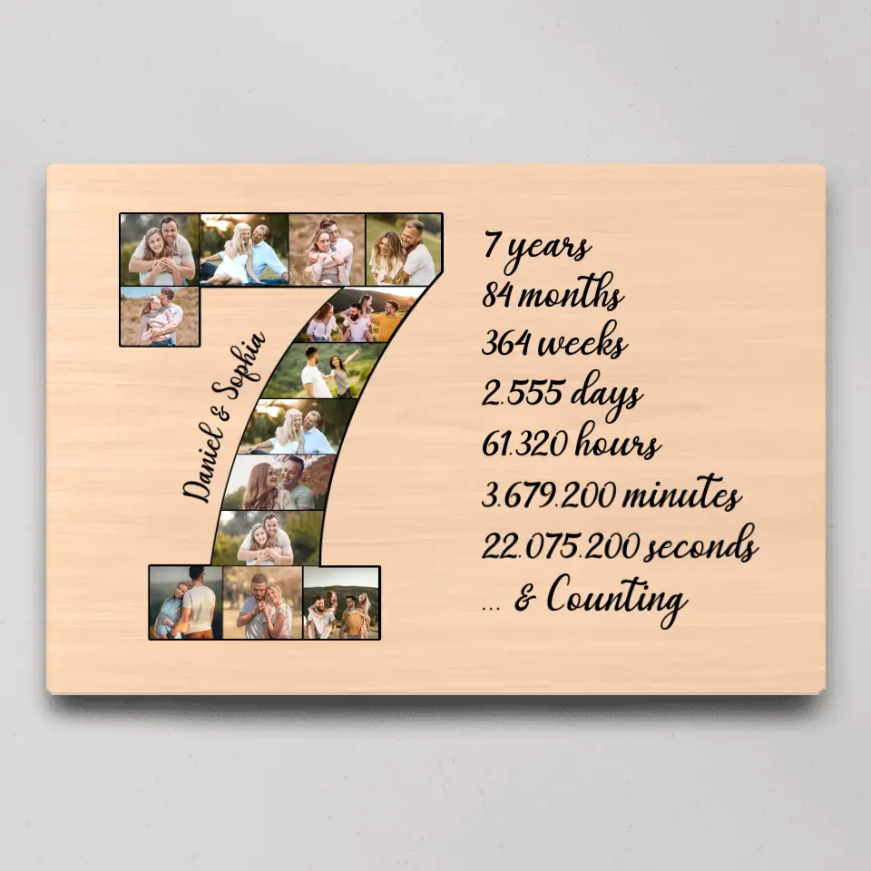 7 Years And Counting Upload Photo Canvas and Poster - Image 2