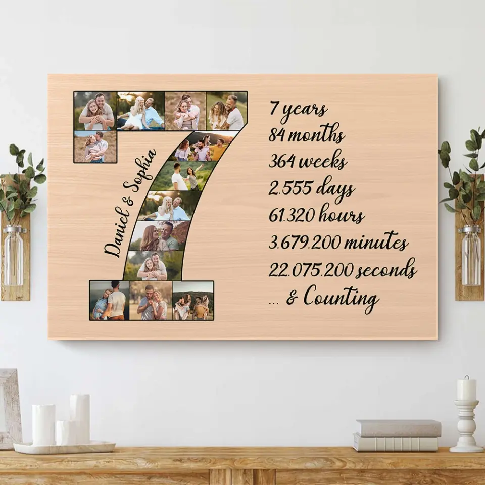 7 Years And Counting Upload Photo Canvas and Poster - Image 6