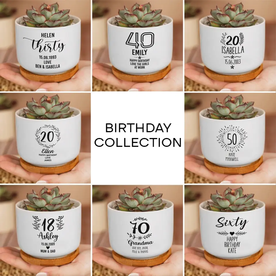 8 Styles Birthday Gifts - Personalized Ceramic Plan Pot - Birthday Gift For Family - Image 7
