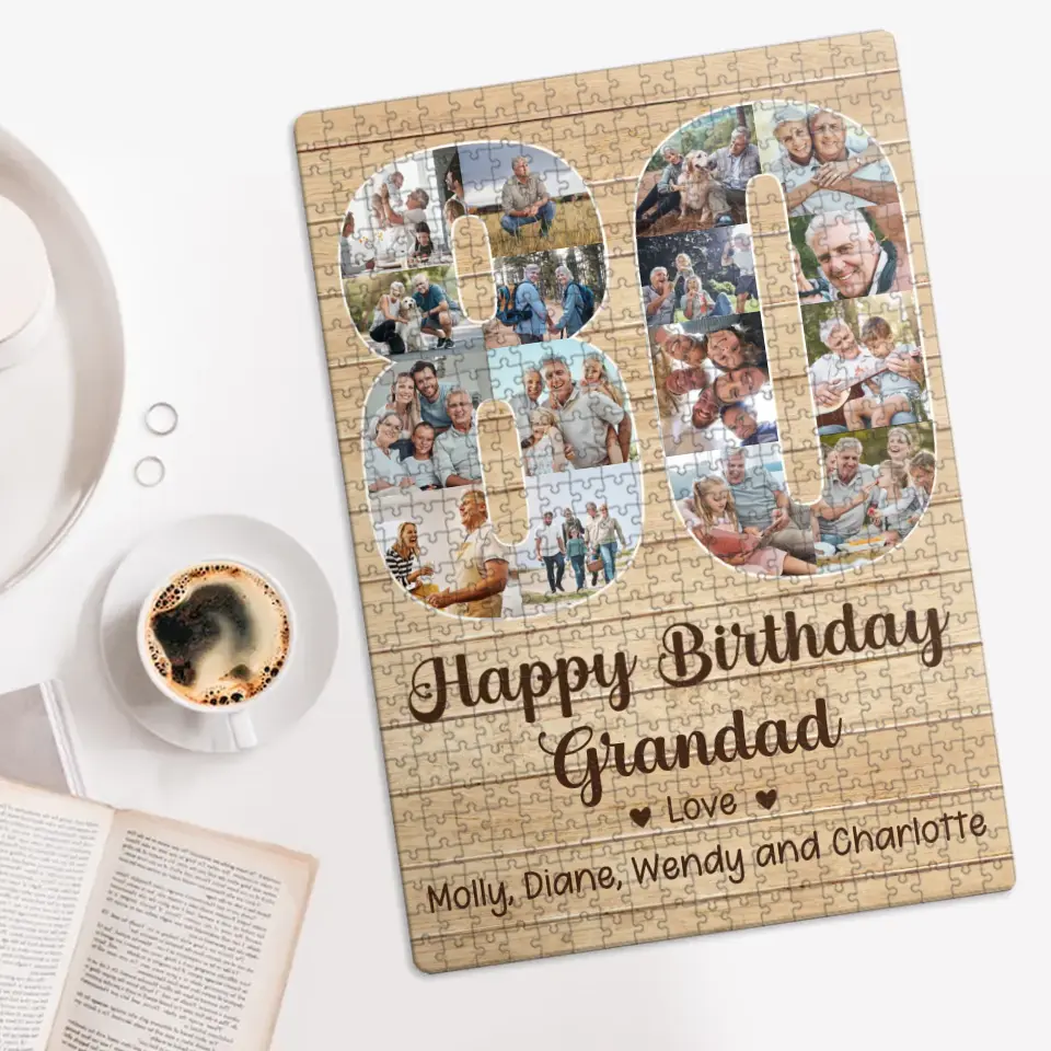 80 Years Birthday Gift - Personalized Puzzle - Birthday Gift For Dad Mom Grandpa Grandma | 306IHPBNPZ786 - Image 3