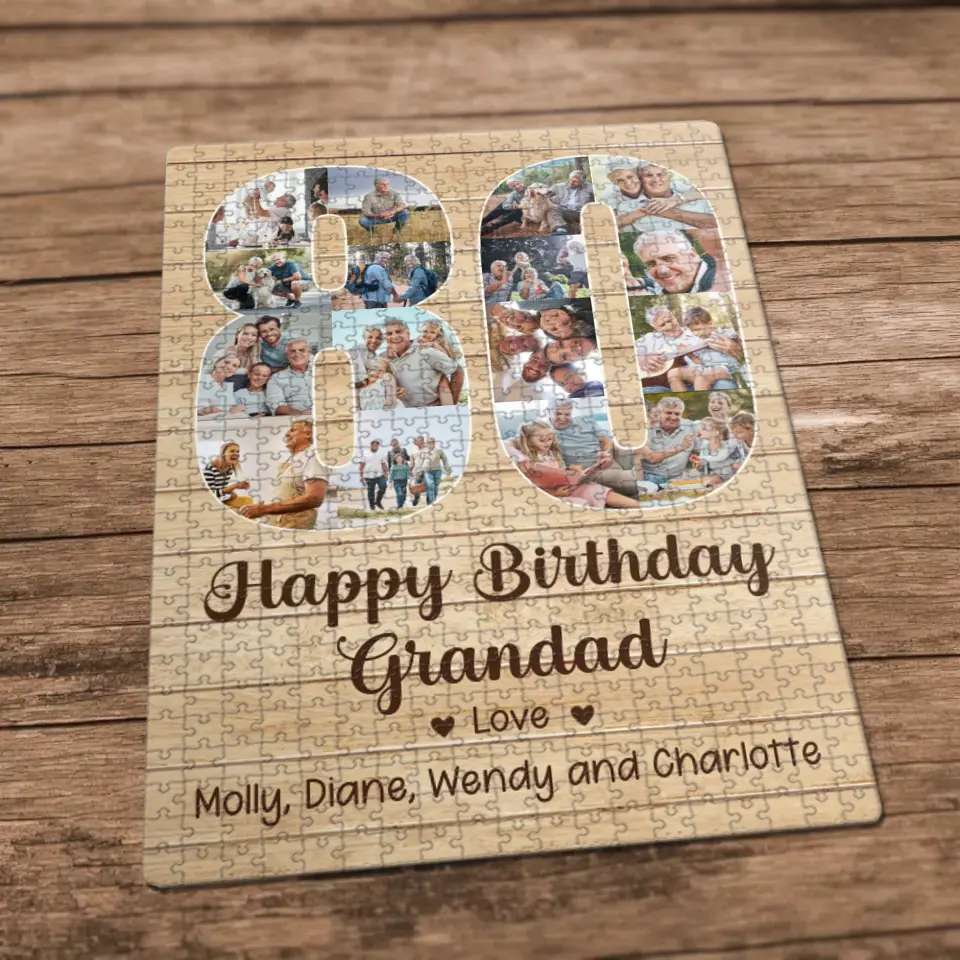 80 Years Birthday Gift - Personalized Puzzle - Birthday Gift For Dad Mom Grandpa Grandma | 306IHPBNPZ786 - Image 4
