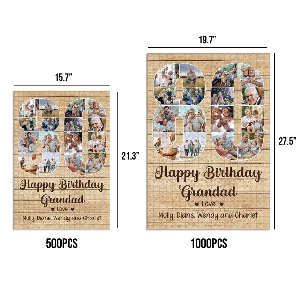 80 Years Birthday Gift - Personalized Puzzle - Birthday Gift For Dad Mom Grandpa Grandma | 306IHPBNPZ786 - Image 7