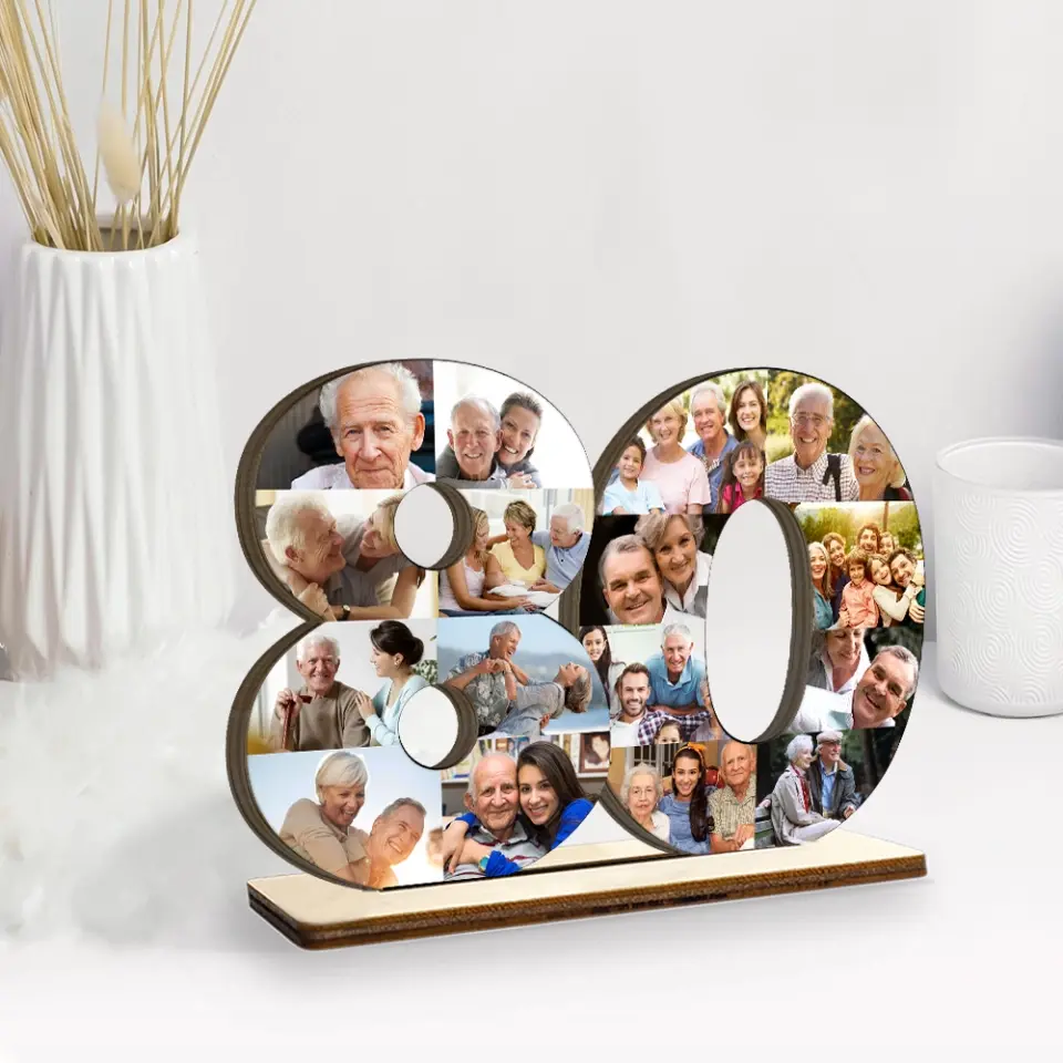 80th Birthday Wooden Plaque 80 Years Old Gift for Men Dad Grandpa - Image 3