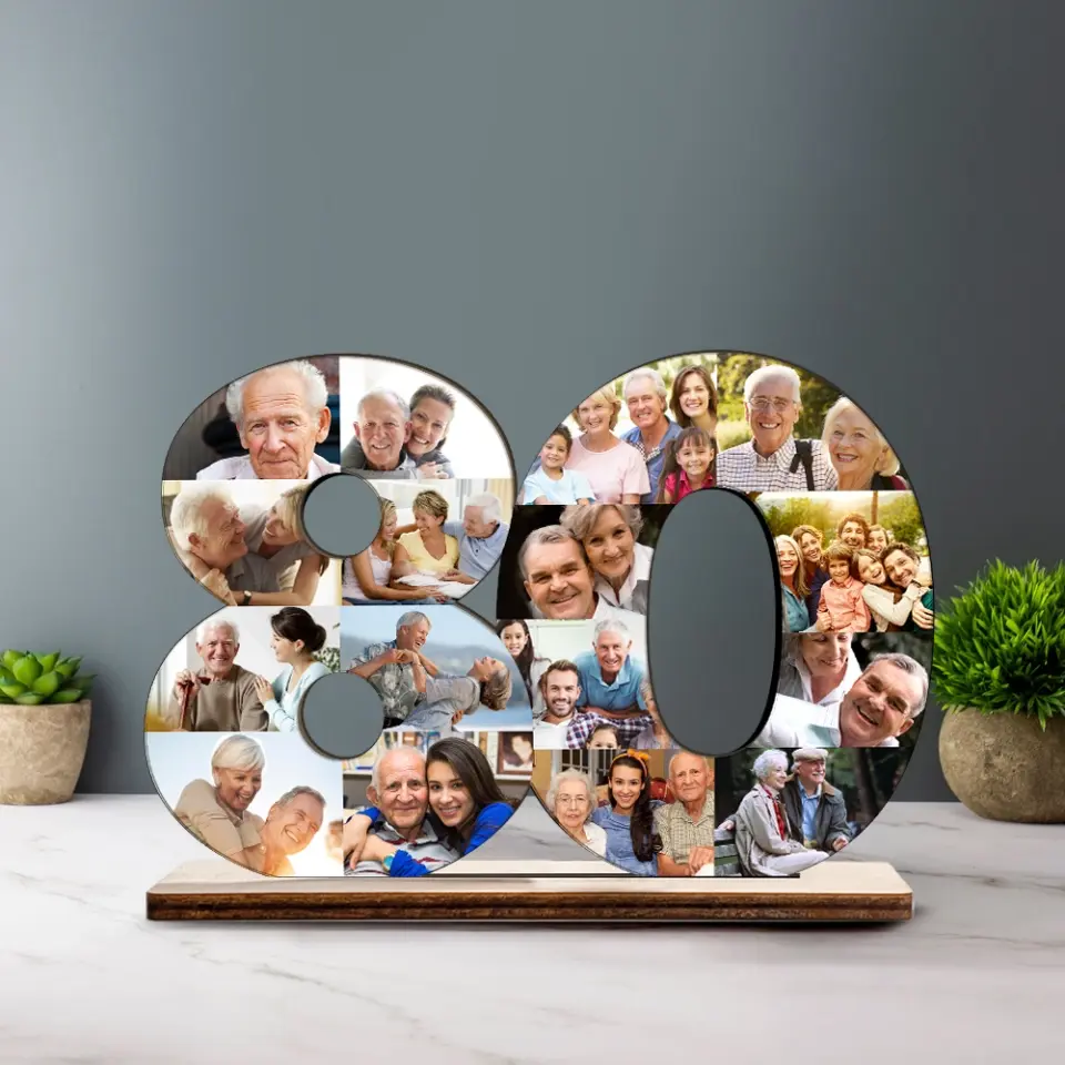 80th Birthday Wooden Plaque 80 Years Old Gift for Men Dad Grandpa - Image 5
