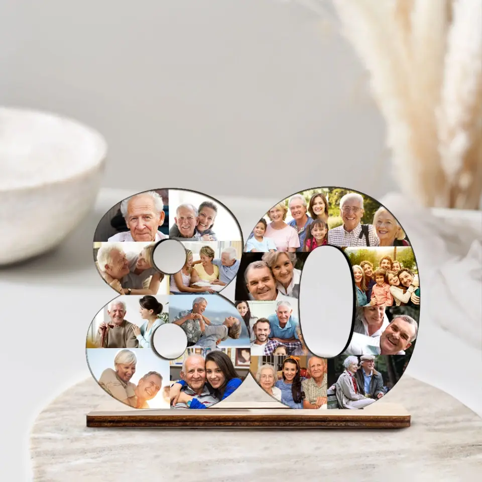 80th Birthday Wooden Plaque 80 Years Old Gift for Men Dad Grandpa - Image 6