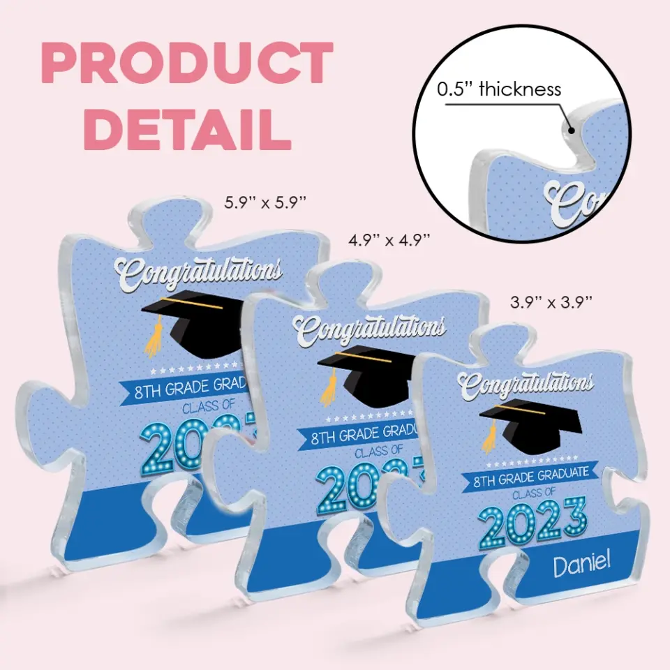 8th Grade Graduation Class of 2025 Personalized Puzzle Acrylic Plaque - Image 6