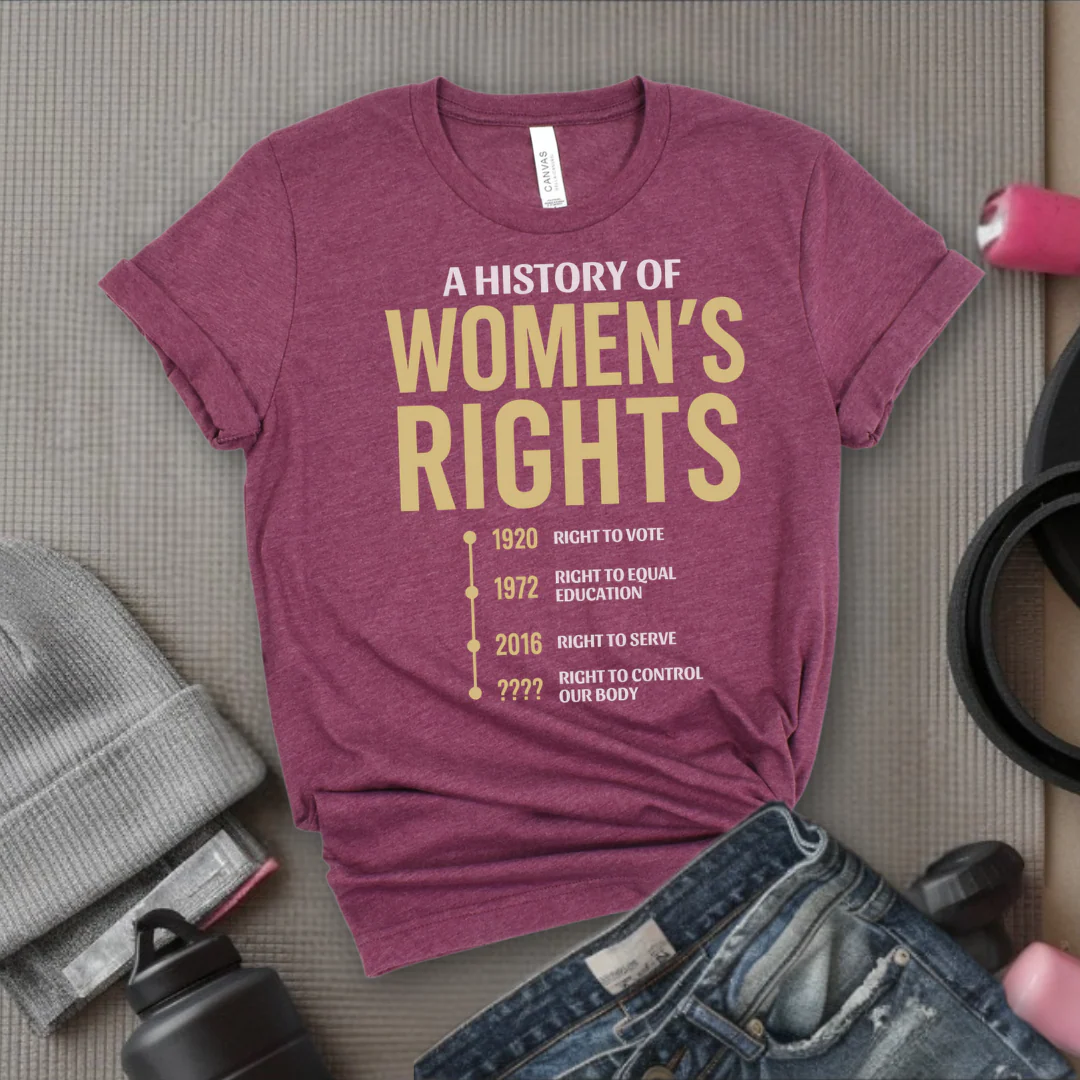 A History Of Women's Rights - Girl Power Inspirational T-Shirt - Women Empowerment Tee - Gift for Her - Bella Canvas 3001 - Image 2