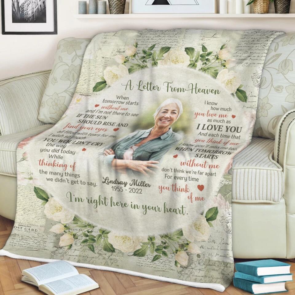 A Letter From Heaven - Personalized Fleece Blanket - Memorial Gift for Loss of Loved Ones - Image 4
