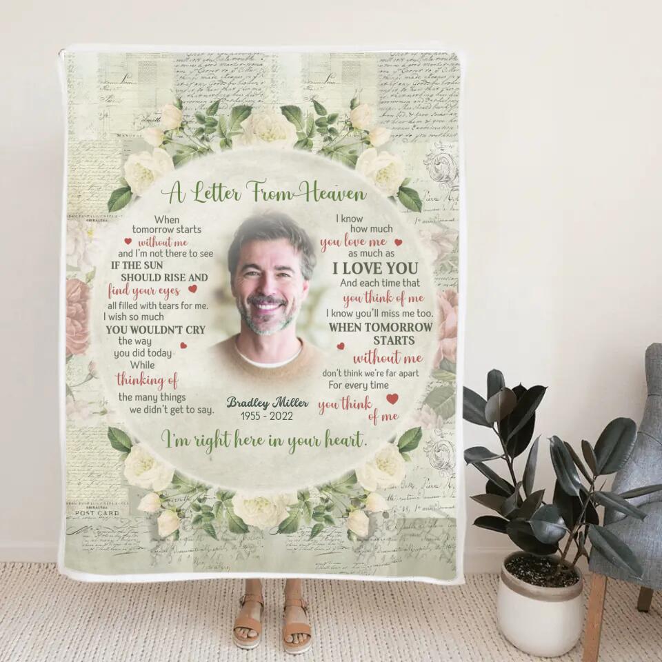 A Letter From Heaven - Personalized Fleece Blanket - Memorial Gift for Loss of Loved Ones - Image 7