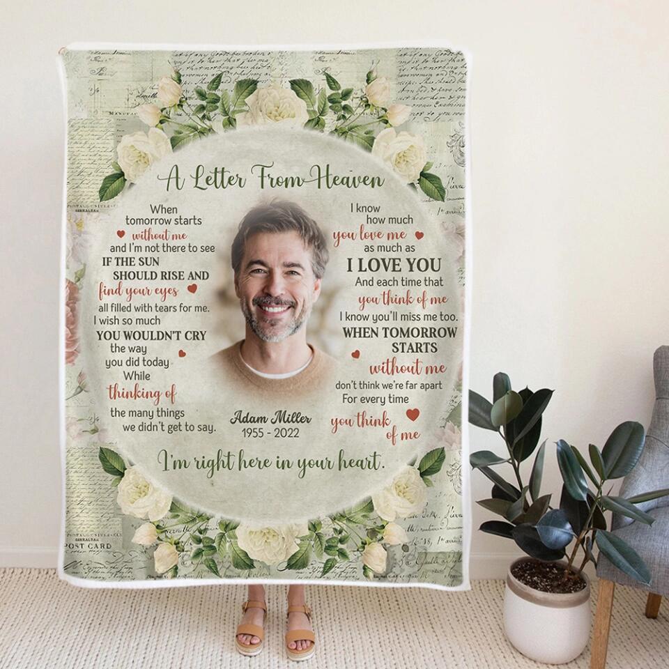 A Letter From Heaven - Personalized Fleece Blanket - Memorial Gift for Loss of Loved Ones - Image 8