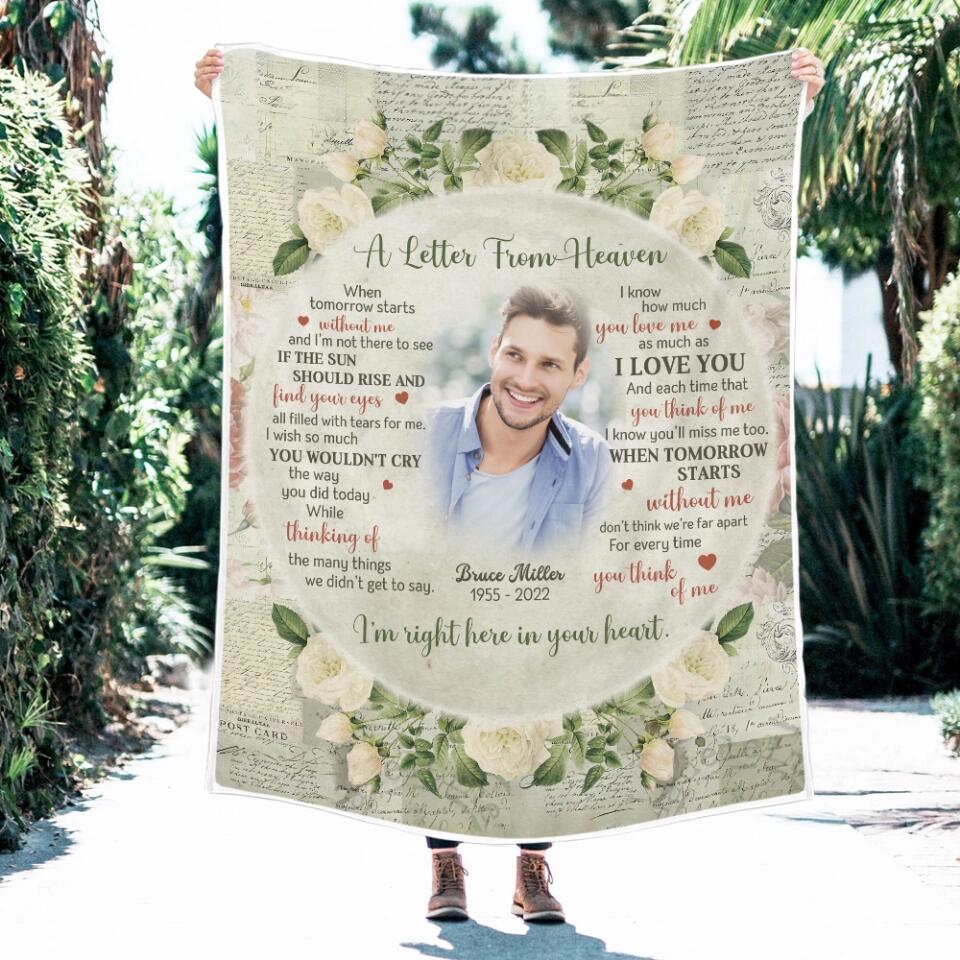 A Letter From Heaven - Personalized Fleece Blanket - Memorial Gift for Loss of Loved Ones - Image 9