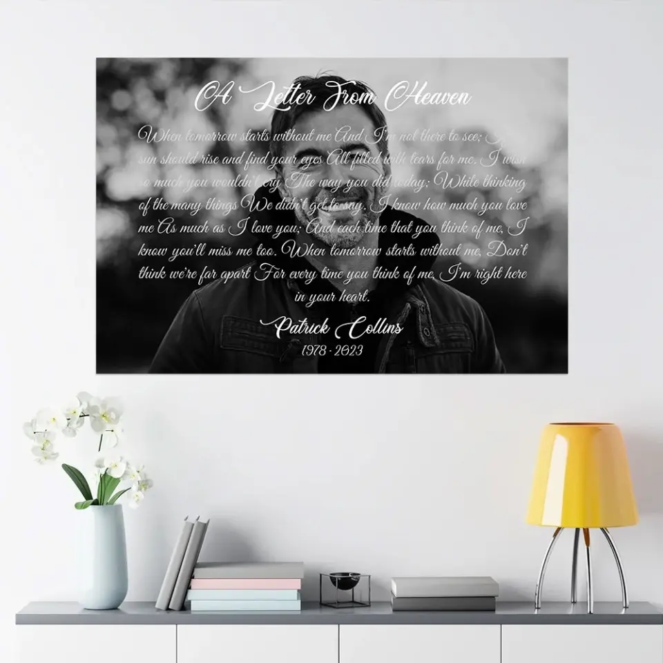 A Letter From Heaven, Upload Photo Canvas/Poster, Memorial Gift | 309IHPLNCA166 - Image 13