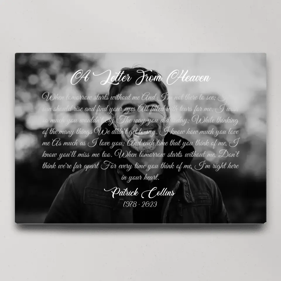 A Letter From Heaven, Upload Photo Canvas/Poster, Memorial Gift | 309IHPLNCA166 - Image 3