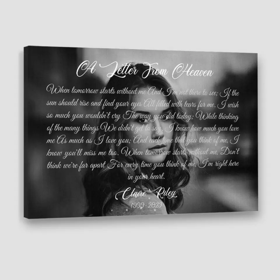 A Letter From Heaven, Upload Photo Canvas/Poster, Memorial Gift | 309IHPLNCA166 - Image 4