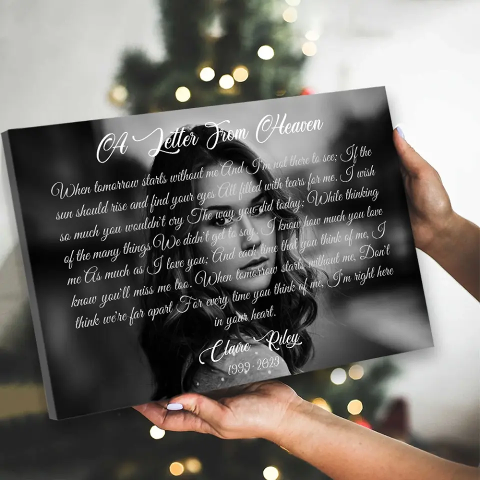 A Letter From Heaven, Upload Photo Canvas/Poster, Memorial Gift | 309IHPLNCA166 - Image 6