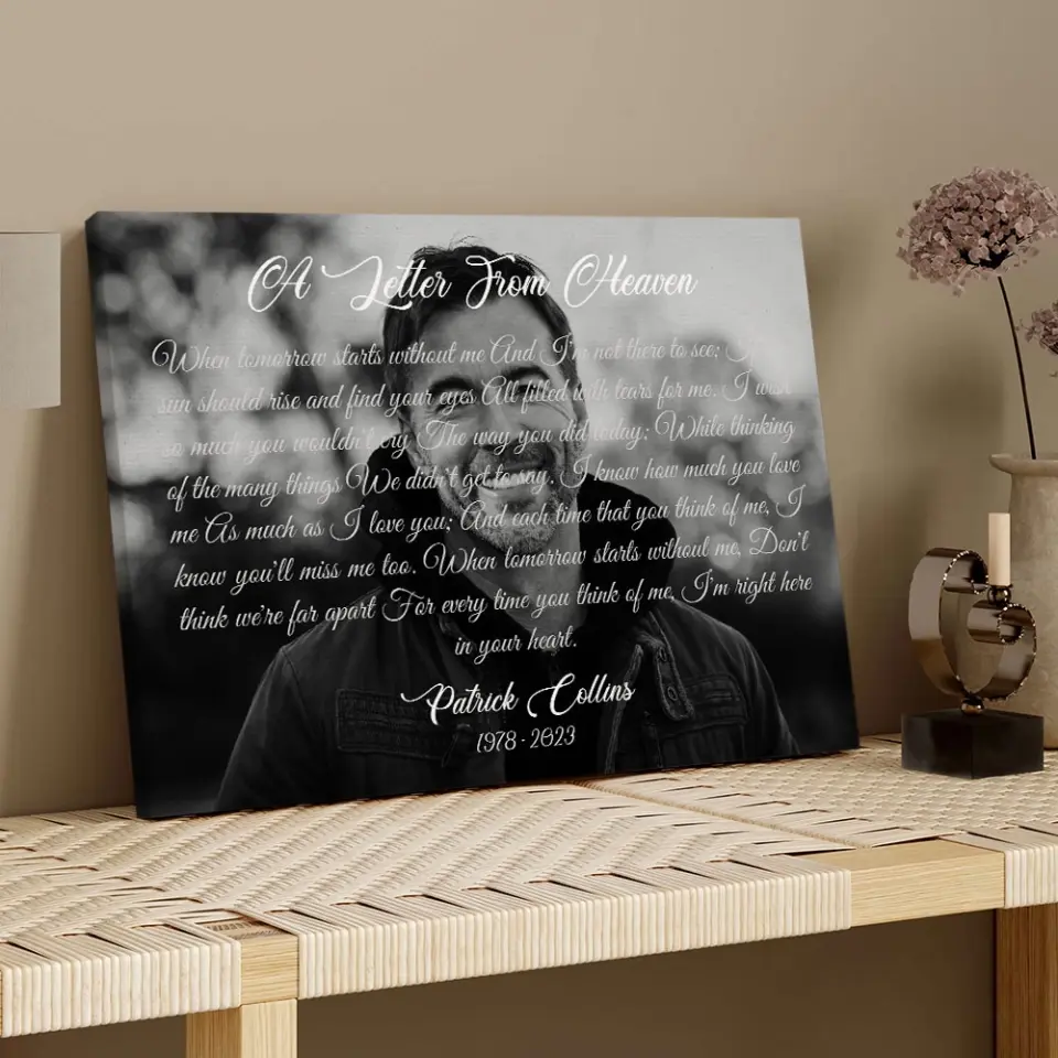 A Letter From Heaven, Upload Photo Canvas/Poster, Memorial Gift | 309IHPLNCA166 - Image 7