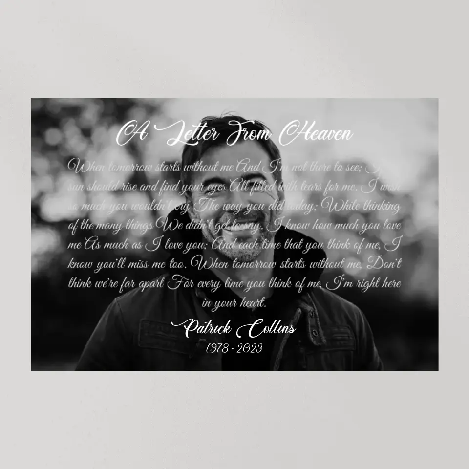 A Letter From Heaven, Upload Photo Canvas/Poster, Memorial Gift | 309IHPLNCA166 - Image 9