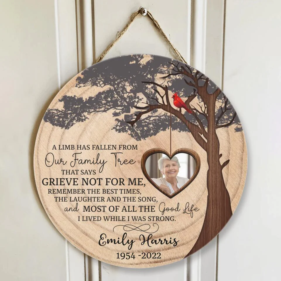 A Limb Has Fallen From Our Family Tree - Personalized Wooden Sign - Image 3