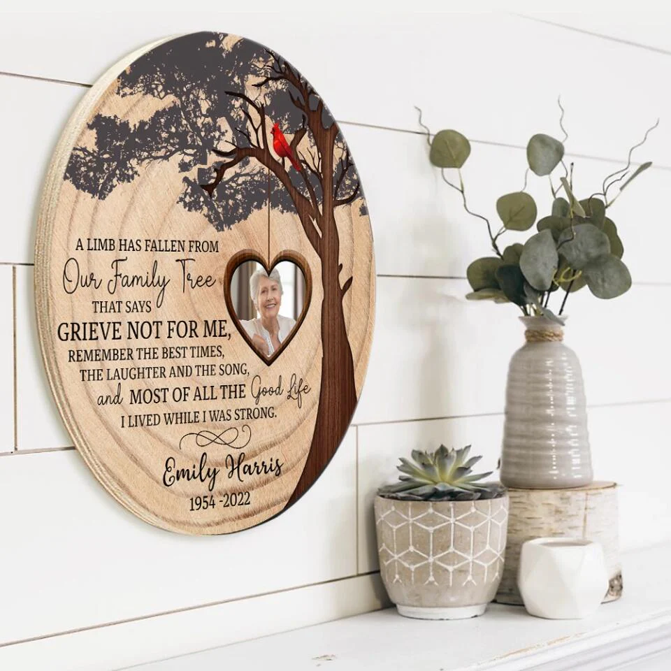 A Limb Has Fallen From Our Family Tree - Personalized Wooden Sign - Image 8