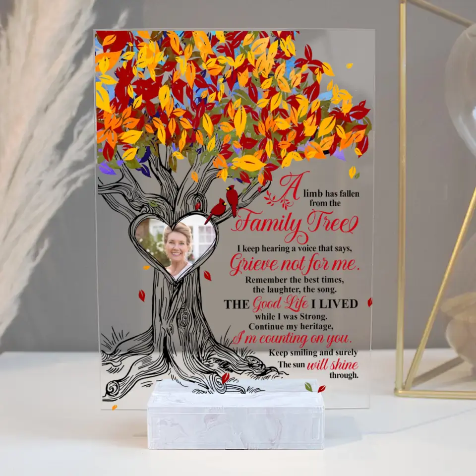 A Limb Has Fallen From The Family Tree - Acrylic Plaque - Custom Photo Plaque - Sympathy Gifts for Lost of Loved Ones - Image 3
