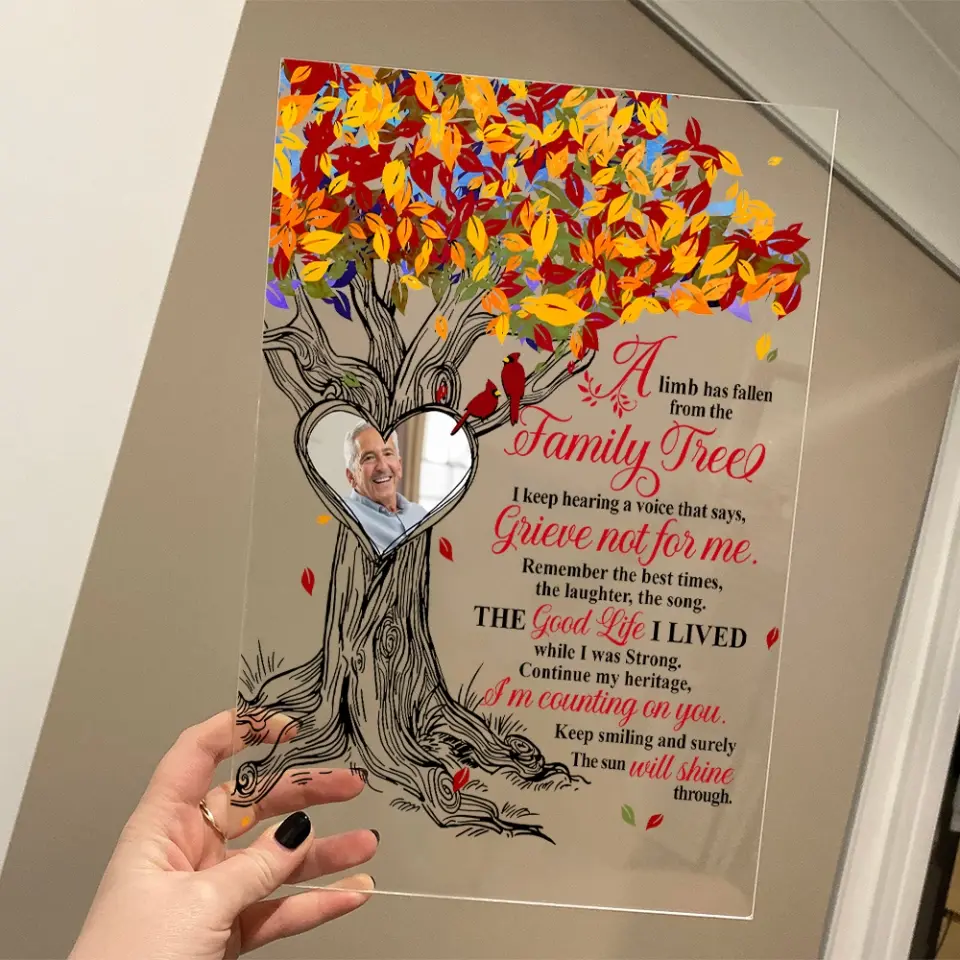 A Limb Has Fallen From The Family Tree - Acrylic Plaque - Custom Photo Plaque - Sympathy Gifts for Lost of Loved Ones - Image 4