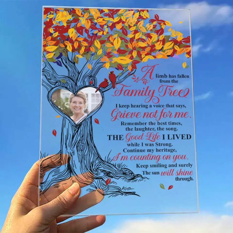A Limb Has Fallen From The Family Tree - Acrylic Plaque - Custom Photo Plaque - Sympathy Gifts for Lost of Loved Ones - Image 8