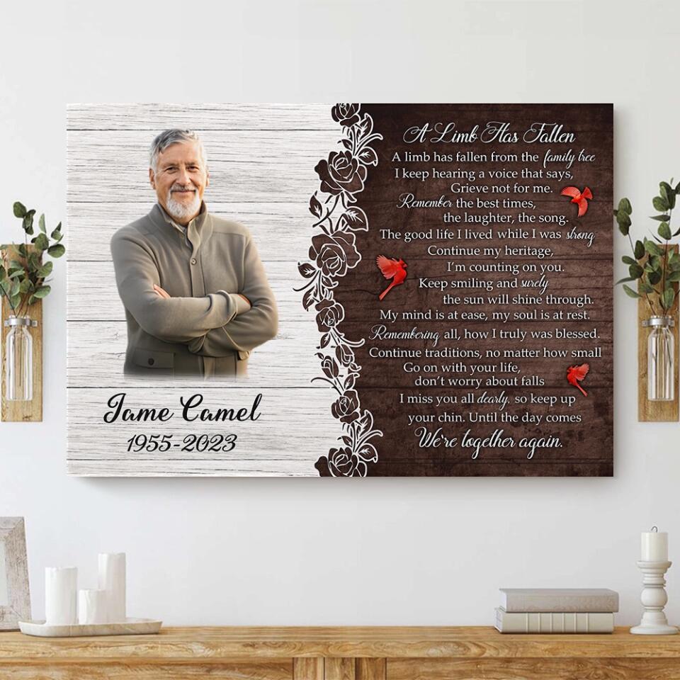 A Limb Has Fallen From The Family Tree Poem - Custom Canvas Poster - Cardinal Remembrance Gifts - Image 7