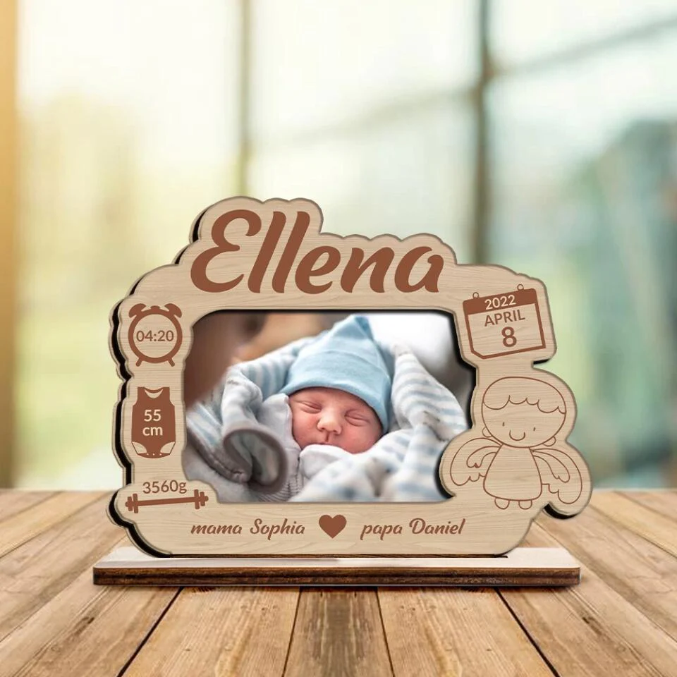 A Lovely New Born Baby - Personalized Upload Photo Wooden Plaque - Best Gift For Baby For Daughter For Son From Parent Anniversary Gift - 212IHNNPWP981 - Image 2