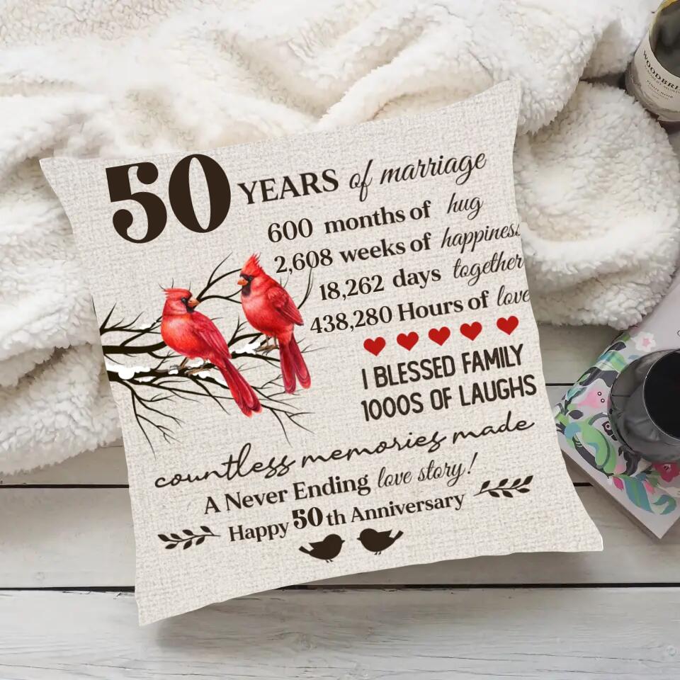 A Never Ending Love Story - Personalized Pillow - 50th Anniversary Gift - Custom Year - Image 3