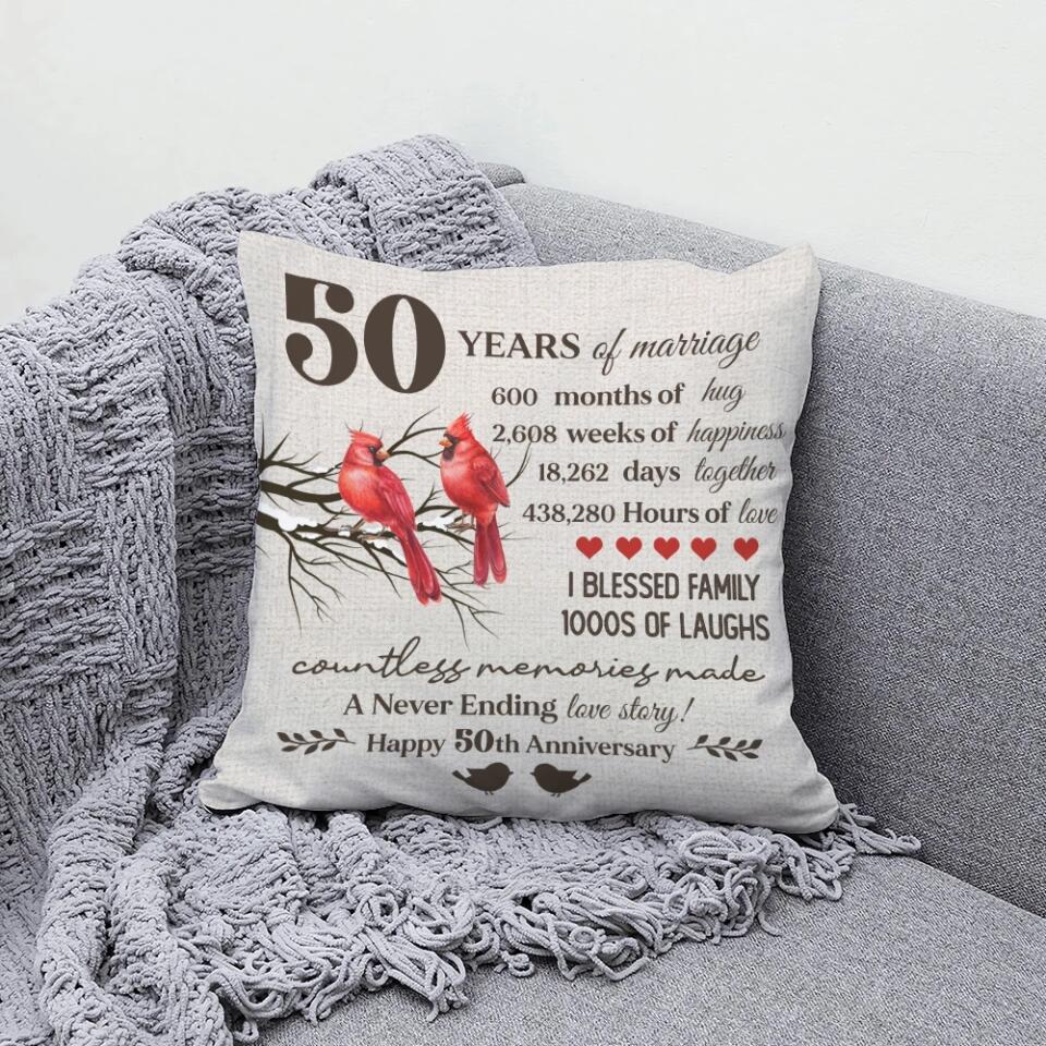 A Never Ending Love Story - Personalized Pillow - 50th Anniversary Gift - Custom Year - Image 4