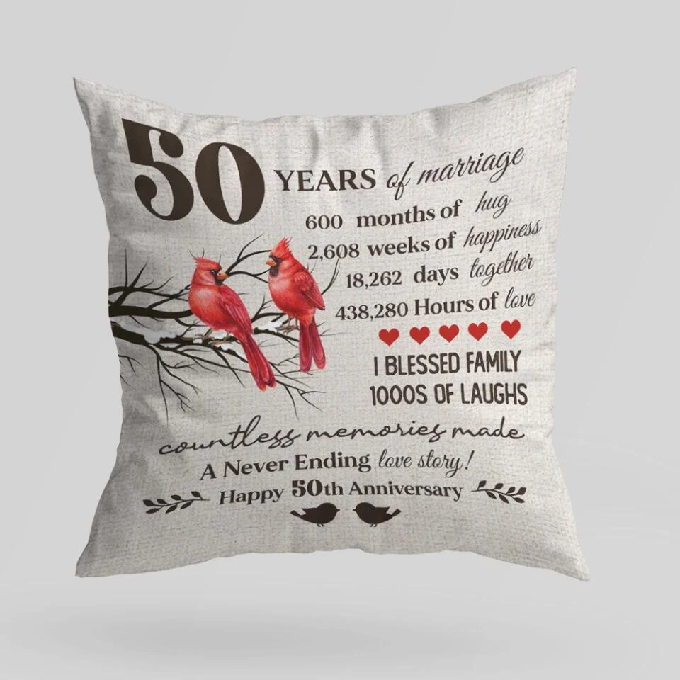 A Never Ending Love Story - Personalized Pillow - 50th Anniversary Gift - Custom Year - Image 7