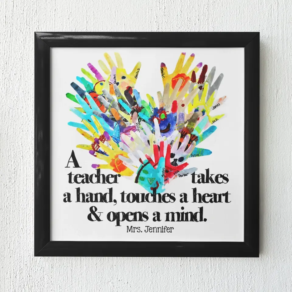 A Teacher Takes A Hand Hand Printed - Canvas Poster - Teacher Appreciation Gift - Image 10
