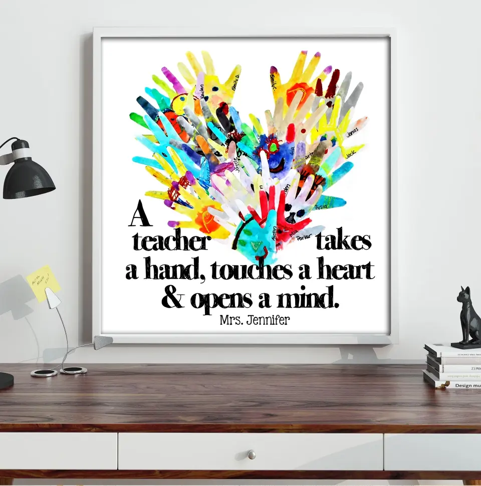 A Teacher Takes A Hand Hand Printed - Canvas Poster - Teacher Appreciation Gift - Image 8