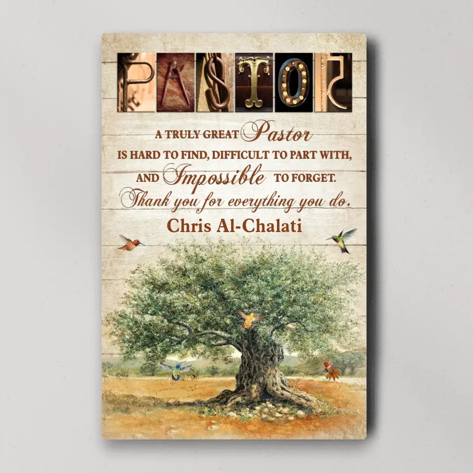 A Truly Great Pastor Is Hard To Find, Personalized Canvas, Gift For Pastor | 310IHPBNCA1080 - Image 2