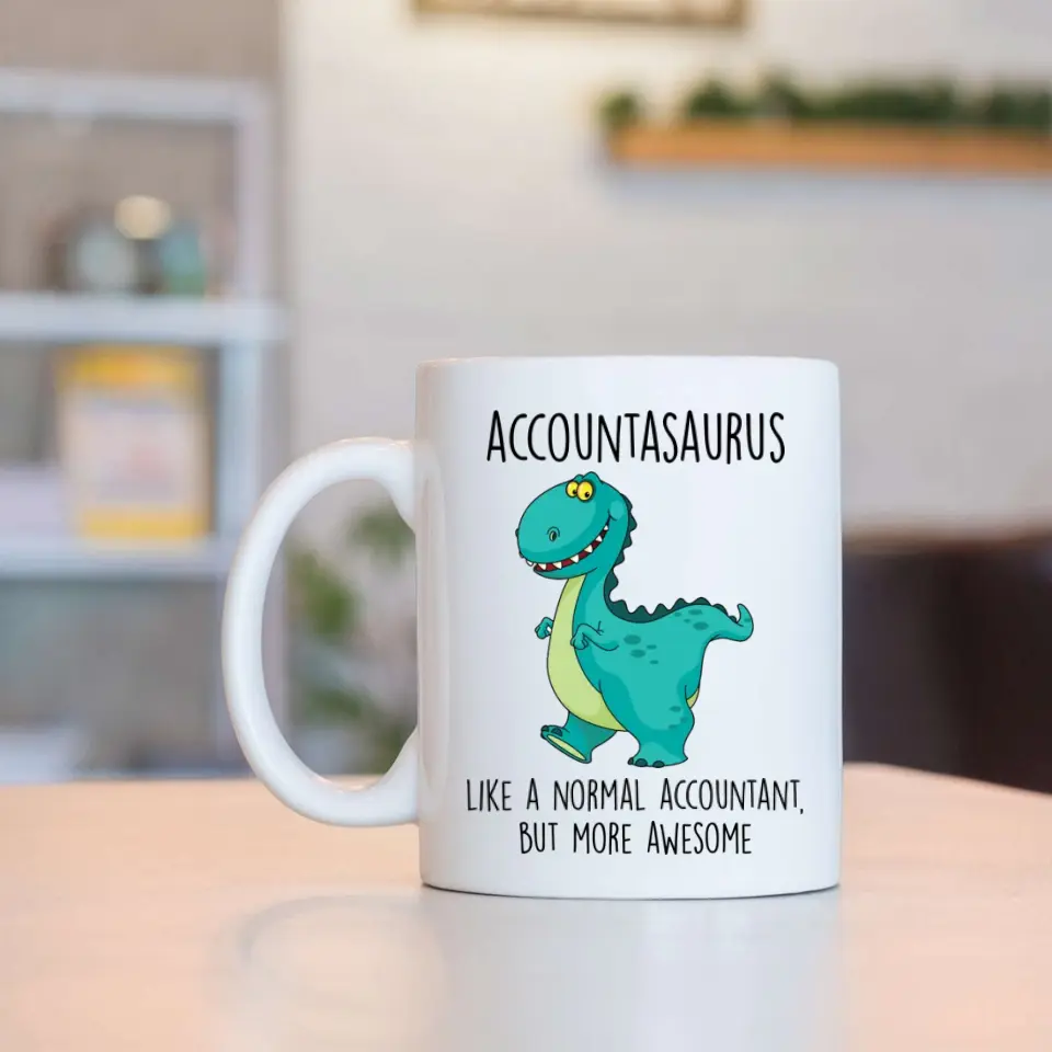 Accountasaurus - Personalized White Mug - Image 3
