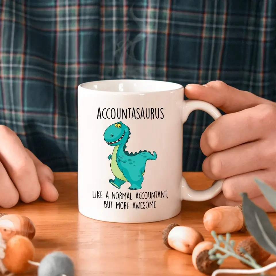 Accountasaurus - Personalized White Mug - Image 4